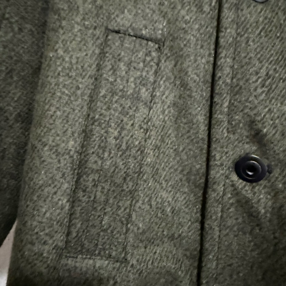 Men's Double-Breasted Wool Peacoat - Dark Olive (Tagged Size S, Fits Like XS) - Picture 8 of 10